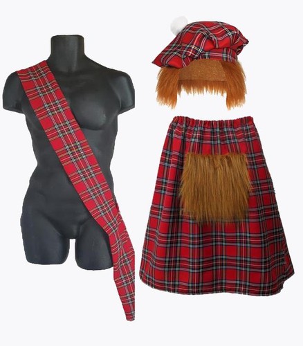 Adults tartan kilt sash tam - sash, &