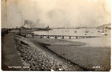 The River Thames at Erith, Kent old real photo postcard 1910