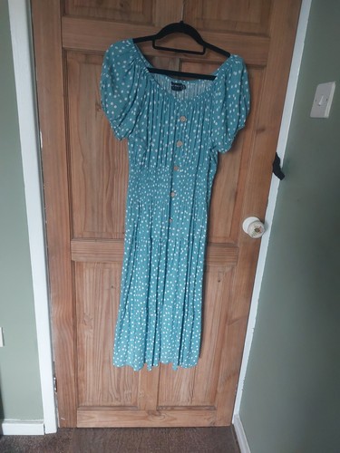 Dress blue polkerdot - dress,