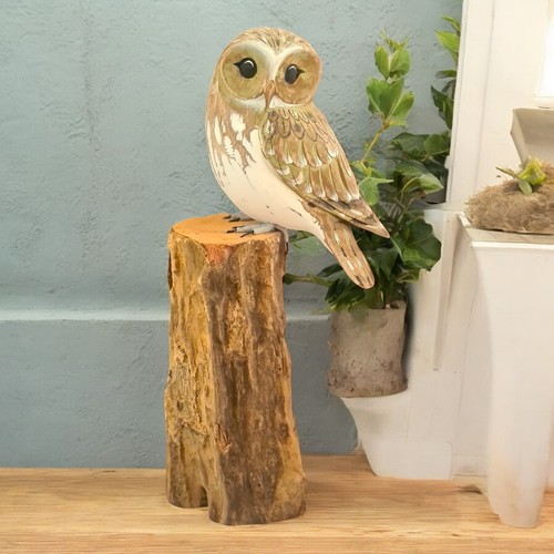 Hand carved wooden little - hand, owl