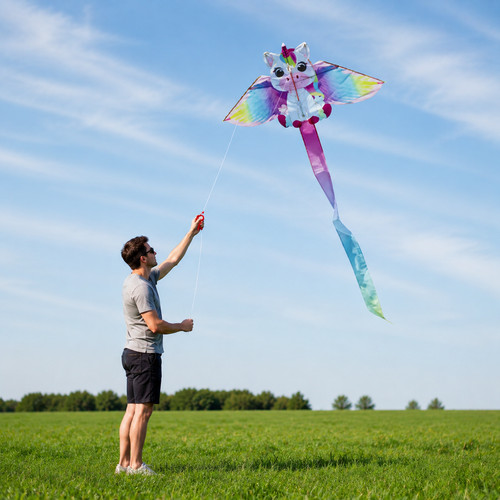 Pink unicorn kite - pink, easy