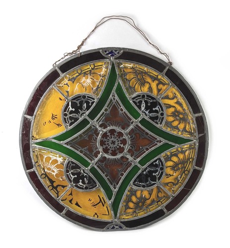 Antique leaded window stained - antique,