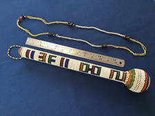 African ZULU BEADED DANCE BATON and BEADED NECKLACE