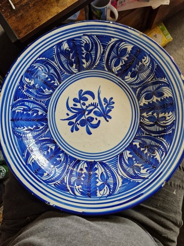 Antique spanish blue and white - and,