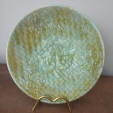Vintage Wade Heath, Green Fruit Bowl With Embossed Basket & Flowers