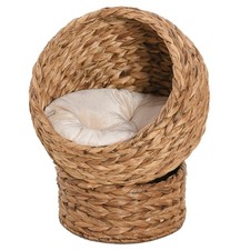 PawHut Wicker Cat Bed Rattan