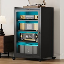 Steel Stereo Cabinet Rolling