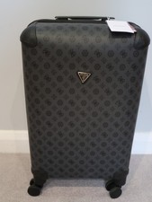 GUESS WILDER SPINNER SUITCASE ANTHRACITE LUGGAGE 64 CMS BNWT RRP £220 USED ONCE