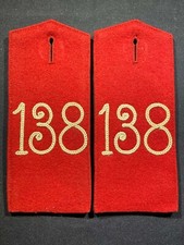 WW1 WWI Imperial German Army Military Red Shoulder Boards Infantry Rgt 138