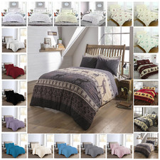 Flannelette 100% Brushed Cotton  Duvet Quilt Cover Bed Set Double King Single 