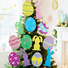13 Pcs Easter Bunny Eggs Tree