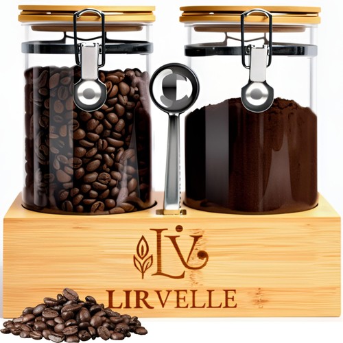 Airtight coffee canister with - airtight,