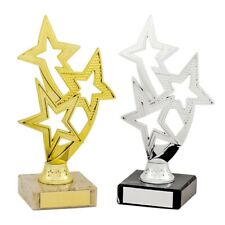 Sets of Gold and Silver Flowing Star Achievement School Trophies 185mm FREE P&P
