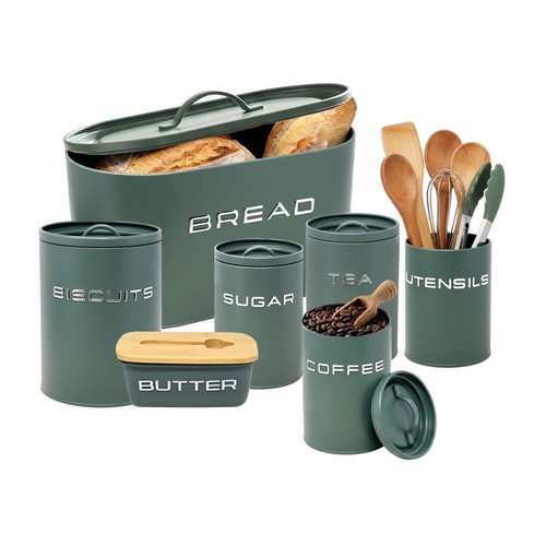 Kitchen canisters sage green - kitchen,