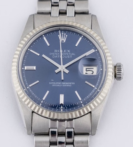 Rolex datejust 1601 blue dial - blue,