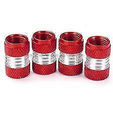 Metallic RED Metal Steel Dust Valve Wheel Tyre Caps (DC5) fits Classic (N)