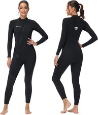 Mens Womens Wetsuit 3mm - Front Zip Full Diving Suits, Stretch Pro Neoprene Wet