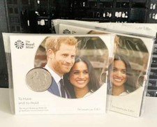Meghan Markle Prince Harry Royal Wedding 2018 £5 Mint Coin Limited Edition