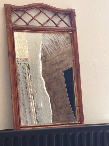 Vintage bamboo mirror 27 - mirror, 17