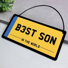 Son Novelty Licence Plate Hanging Sign For Man Cave Number Plate Gift