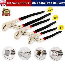 3Pcs Heavy Duty Water Pump Pliers Set Groove Joint Pliers Plumbers Wrench UK