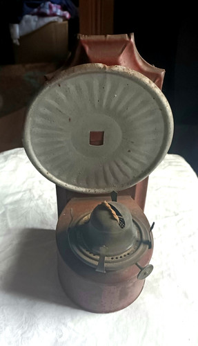 Antique tin oil lamp - tin,