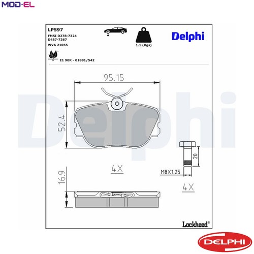 Brake pad set - set, lp597