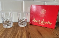 Royal Brierley Braemar  Cut Crystal Tumbler, Signed In Box - Set of 2 Glasses