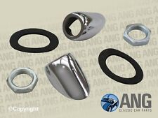 MORRIS MINOR 1000 (1956-1971) WINDSCREEN WIPER CHROME BEZEL MOUNTING KITS x 2