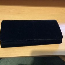 BHS - BRITISH HOME STORES - BLACK  FAUX VELVET CLUTCH OR SHOULDER BAG