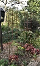 Rust Metal Garden Arch Plant Support Arched Gateway Rose Natural Flower Archway 