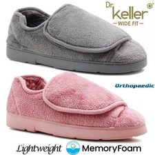 Dr Keller Ladies Wide Fit Memory Foam Slipper Washable Diabetic Orthopaedic Shoe