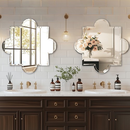 Large wall mirror - large, scalloped