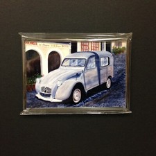 Citroen 2cv AZU Fourgonette van, plastic fridge magnet 