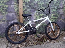 BMX Bike Zinc Gravity Tested White 20" Wheels 3-Spoke Mag Style