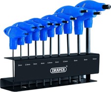 Draper 33869 10 Piece T-Handle Allen Hexagon Key Set 2-10mm 
