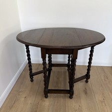 Antique oak drop leaf barley - antique,