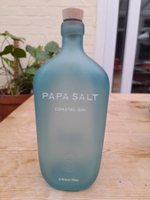 Empty 700ml Frosted Blue Glass Papa Salt Gin Bottle And Cork - Upcycling?
