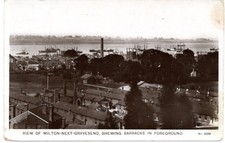 Milton-next-Gravesend (barracks in foreground) old photographic postcard