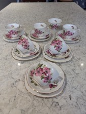 Vintage Royal Vale pretty roses bone china Teacups Saucers Plates Tea Set.