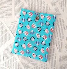 Handmade Book Sleeve Cover Padded Pouch Dog Heads Fabric Bookish Gift