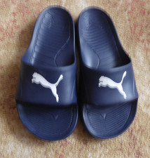 Men's Sandals Puma Adults Popcat Logo Slip on Sliders in Navy