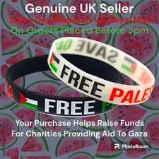 CHARITY UK SELLER 1/2/5/10 * FREE PALESTINE SAVE GAZA * Flag Wristband Bracelet