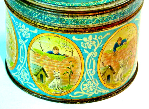 Antique mirror tin peek - "mirror",