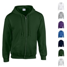Gildan Full Zip Up Hoodie Soft Heavy Blend Hooded Sweatshirt Jacket Mens Womens