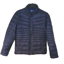 CREW CLOTHING PUFFER JACKET Down Feather filling BLUE Size LARGE