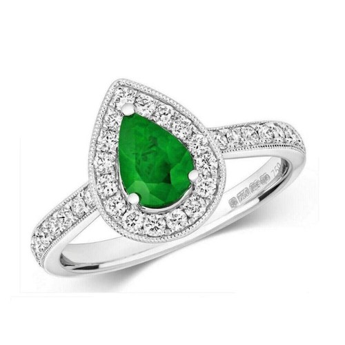 Real emerald and diamond ring - real,