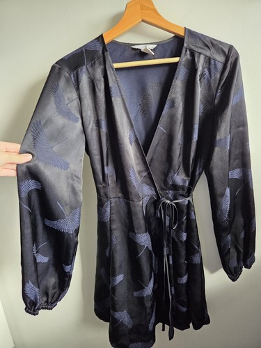 Black satin wrap dress - h&m,
