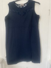Navy Blue Knee-Length Dress