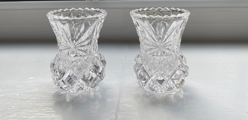 Pair cut crystal - crystal, glass